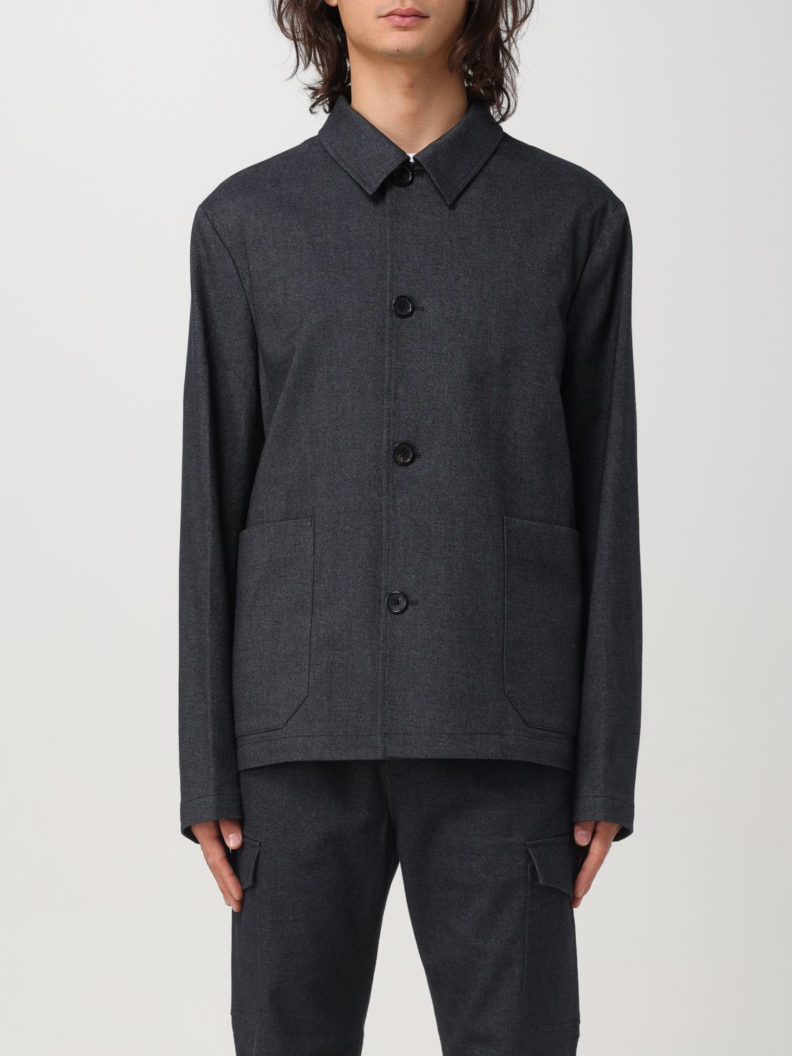 Cotton-blend work jacket - Grey