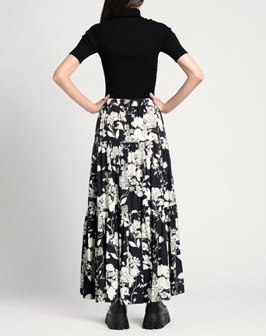 Woman Midi skirt Black Size 10 Cotton