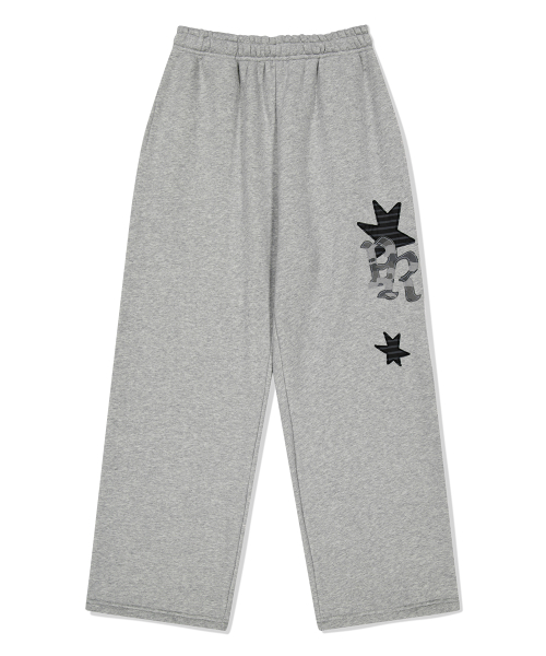 PRAY APPLIQUE SWEAT PANT GREY