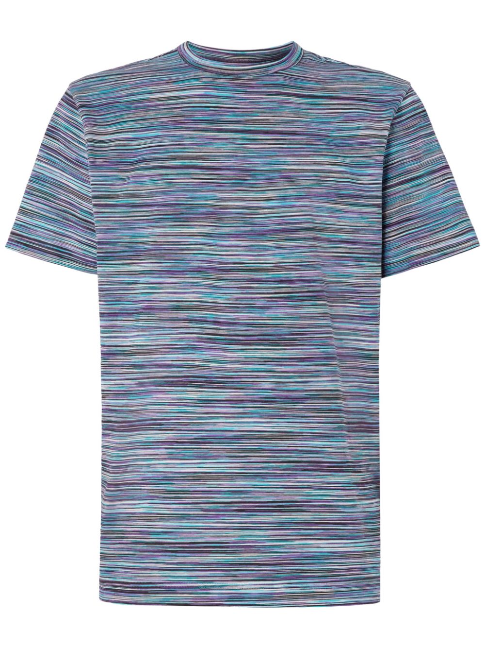 Stripe-print short-sleeved T-shirt - Blue