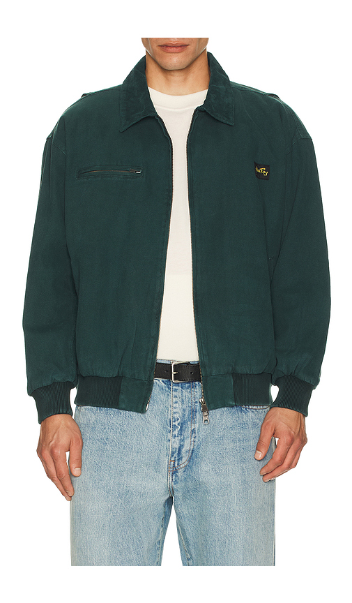 STAN RAY Roughneck Collared Bomber Jacket in Washed Botanical Green Canva. XL/1X also in L