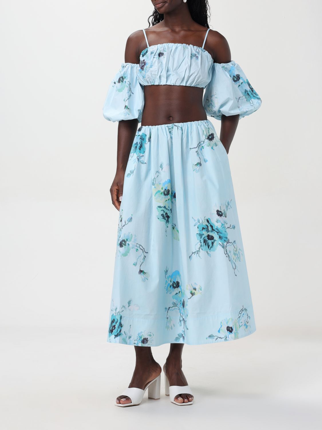 Lightburst floral-print top - Blue