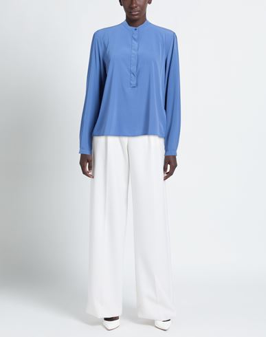 Woman Top Light blue Size 2 Silk, Elastane