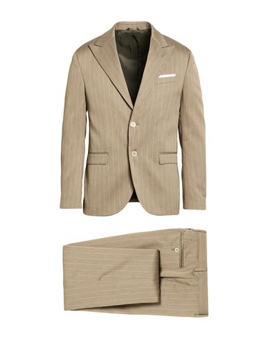 Man Suit Khaki Size 38 Polyester, Elastane, Viscose