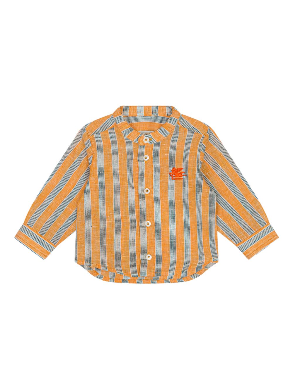 ETRO KIDS striped linen shirt - Orange
