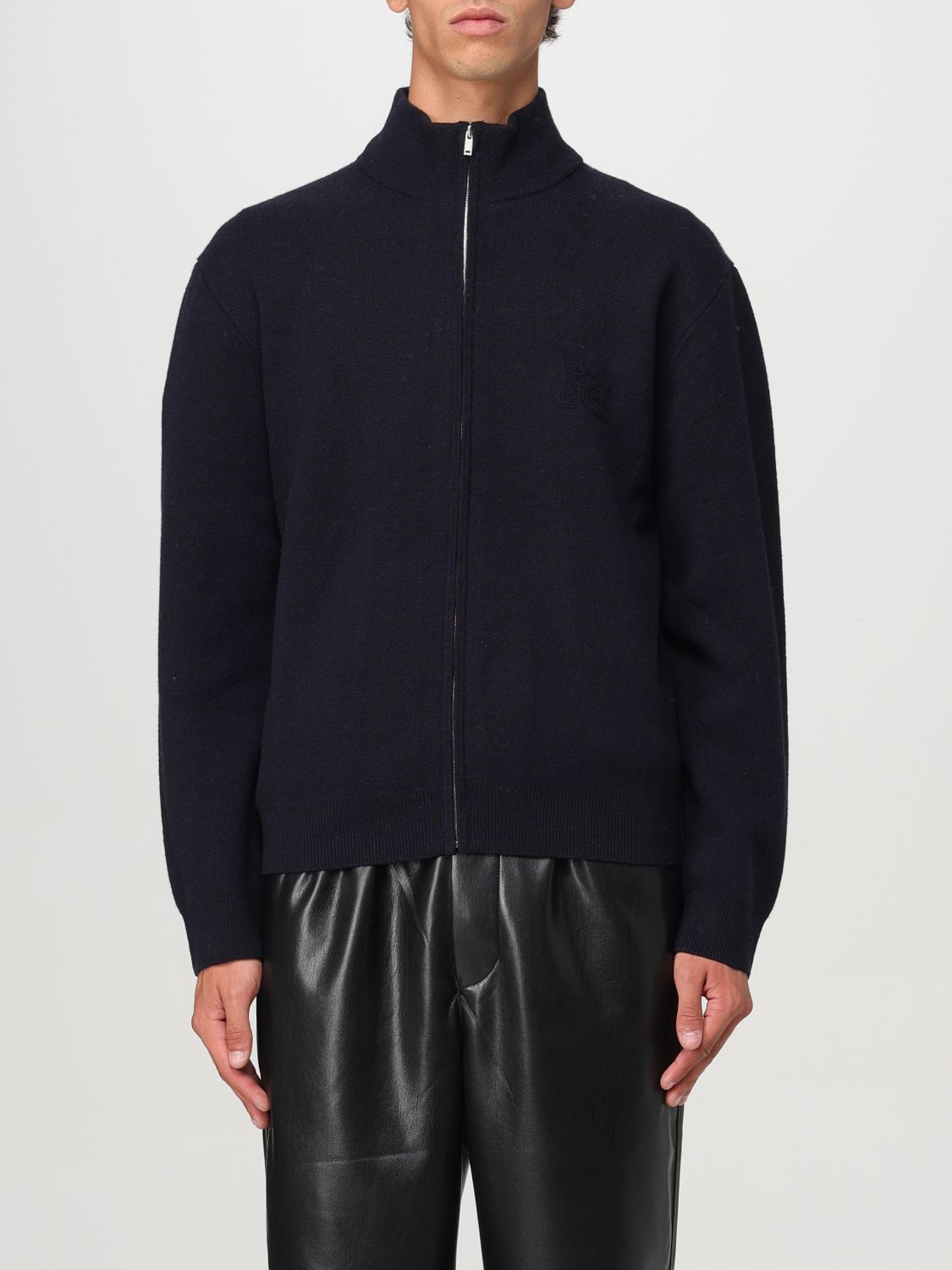 Poval zip-up wool cardigan - Blue