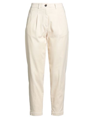 Woman Pants Ivory Size 6 Cotton, Elastane