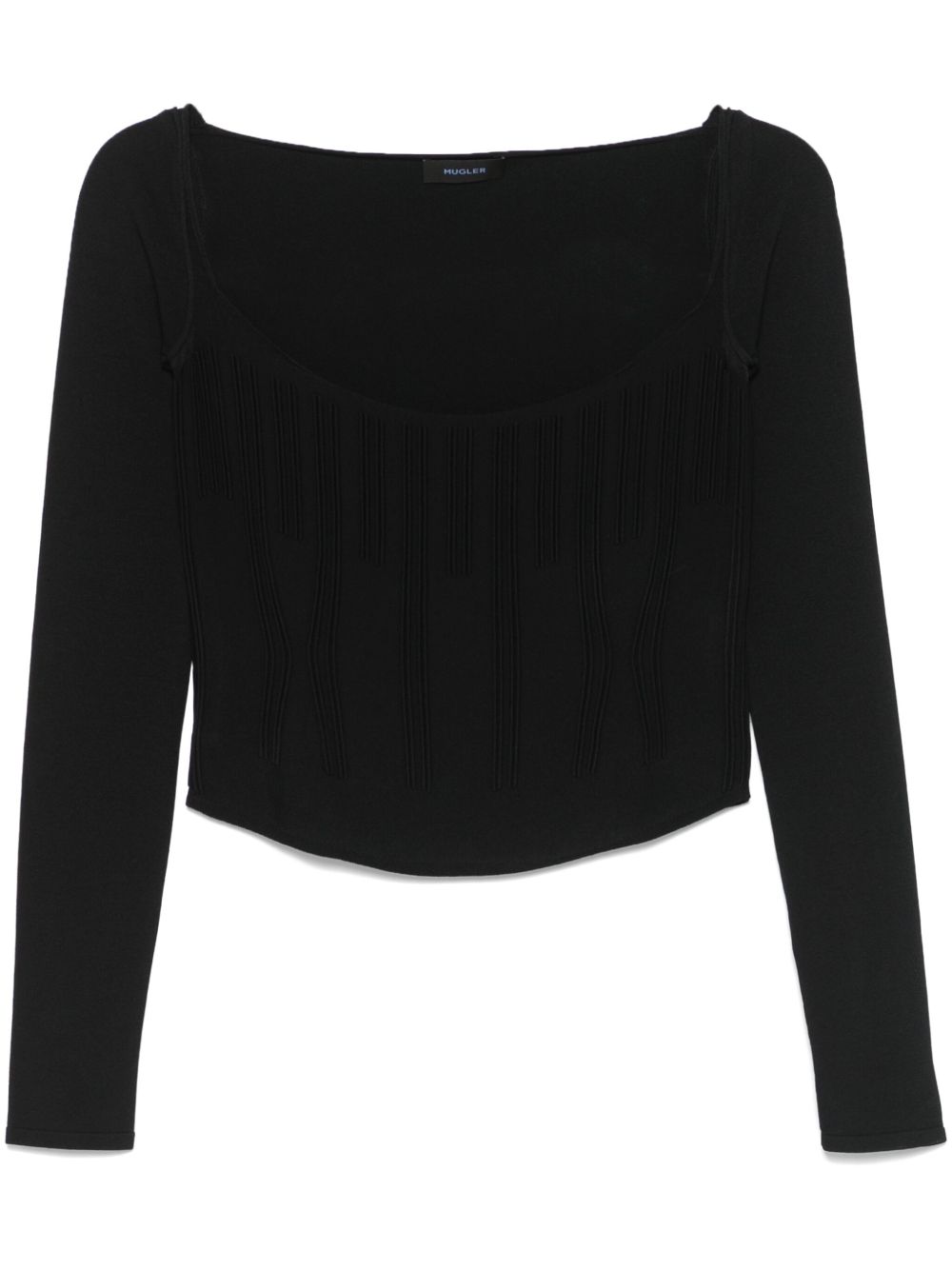 Boning-detail sweater - Black