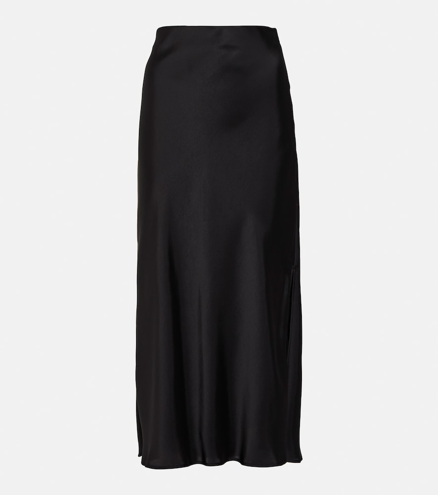 Satin midi skirt