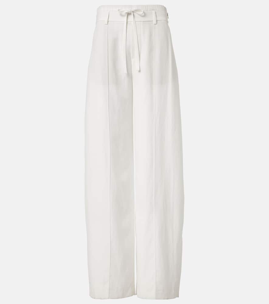 Mid-rise wide-leg pants
