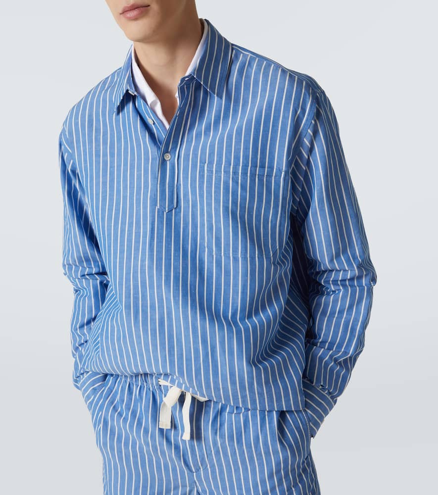 Striped linen and cotton shirt
