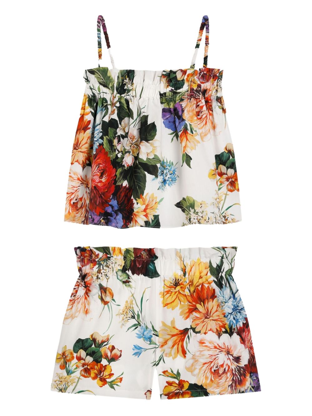 Dolce & Gabbana Kids floral-print cotton short set - White