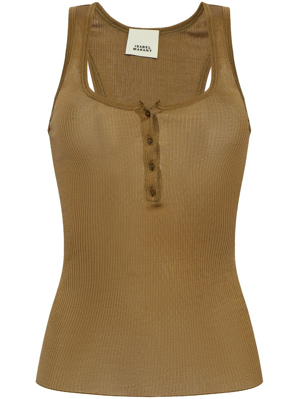 Cotton Henley vest - Green