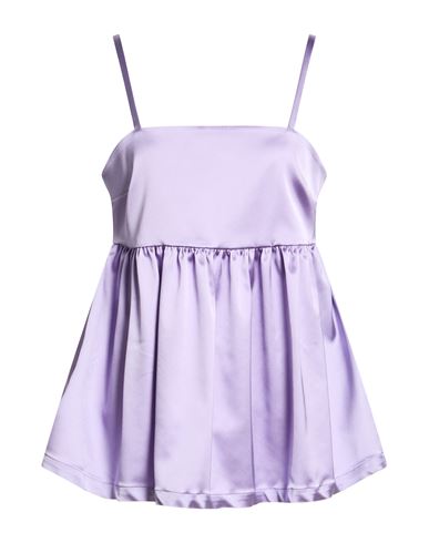 Woman Top Lilac Size 6 Acetate, Polyamide, Elastane