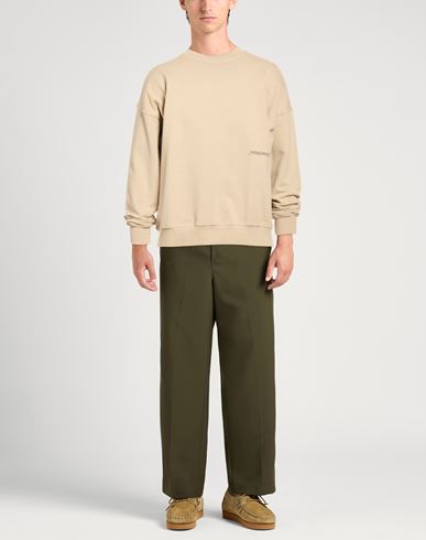 Man Sweatshirt Beige Size L Cotton, Elastane