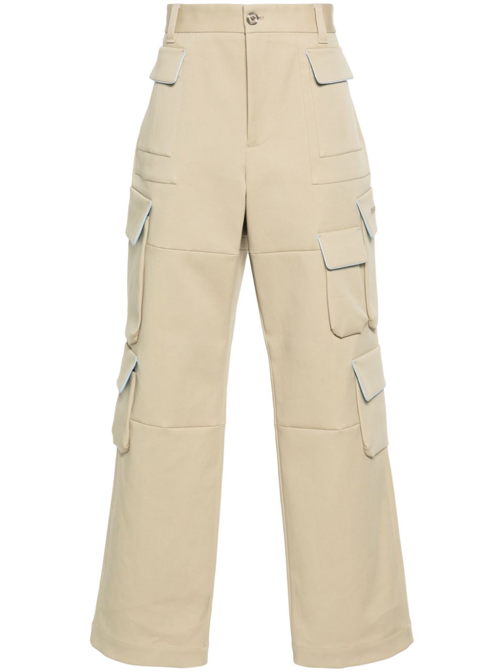 Logo-embroidered cargo pants - Neutrals