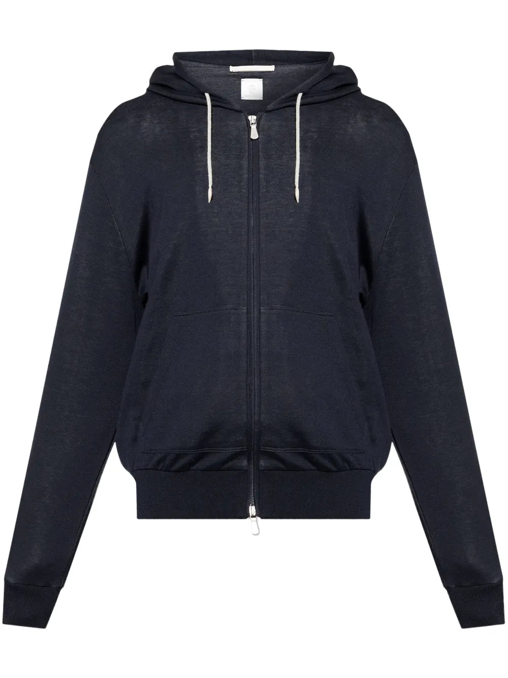 Silk-Blend Jersey Hoodie — Navy
