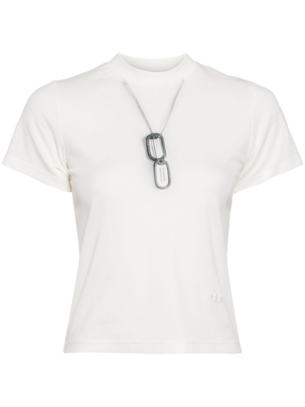 Graphic print cotton blend T-shirt - White