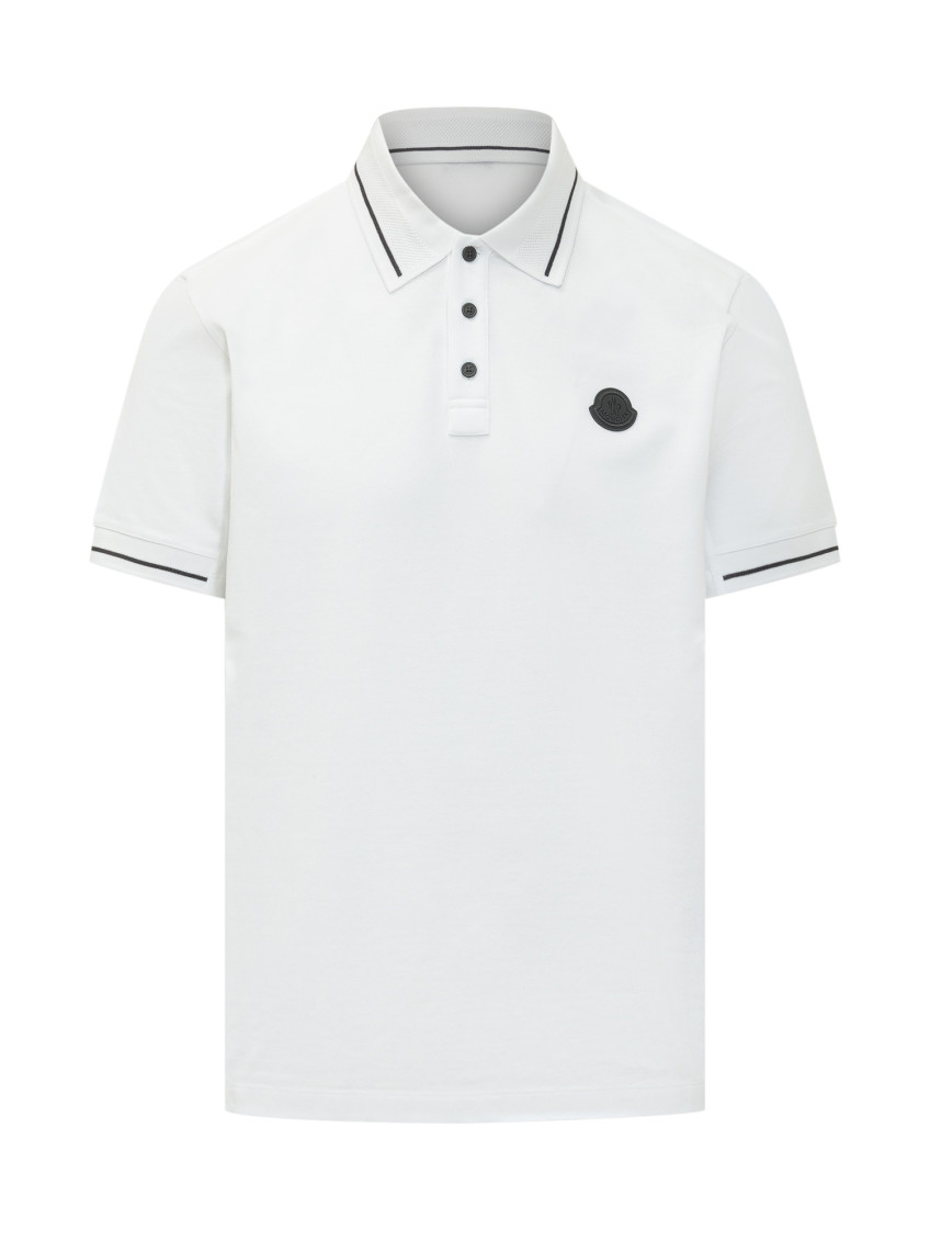 White Logo Shirt Collar Polo
