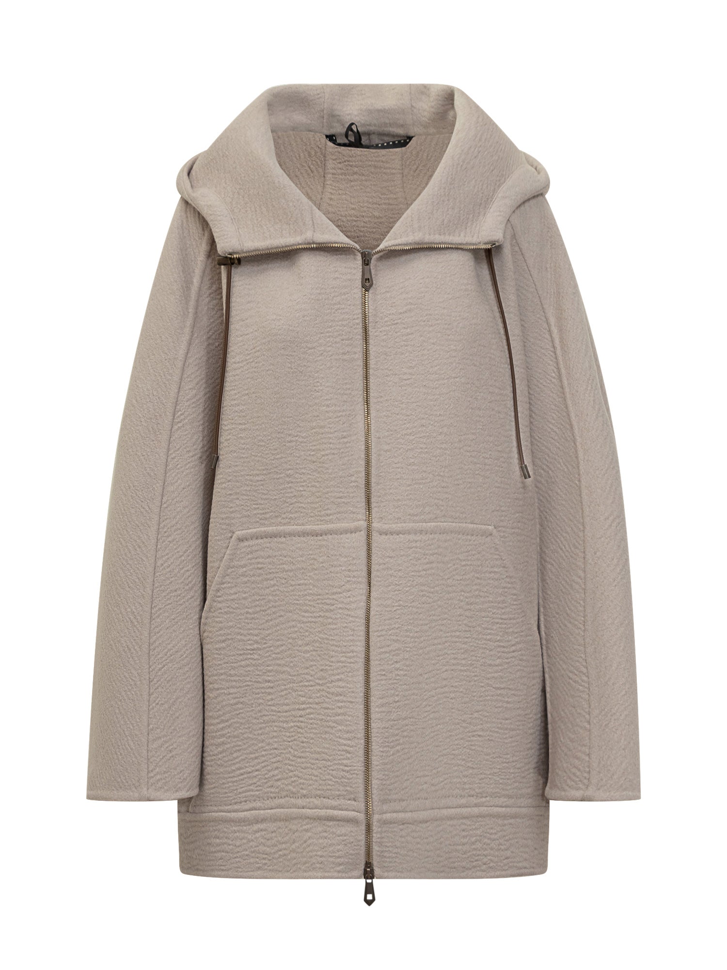Cashmere Jacket with Hood and Zip