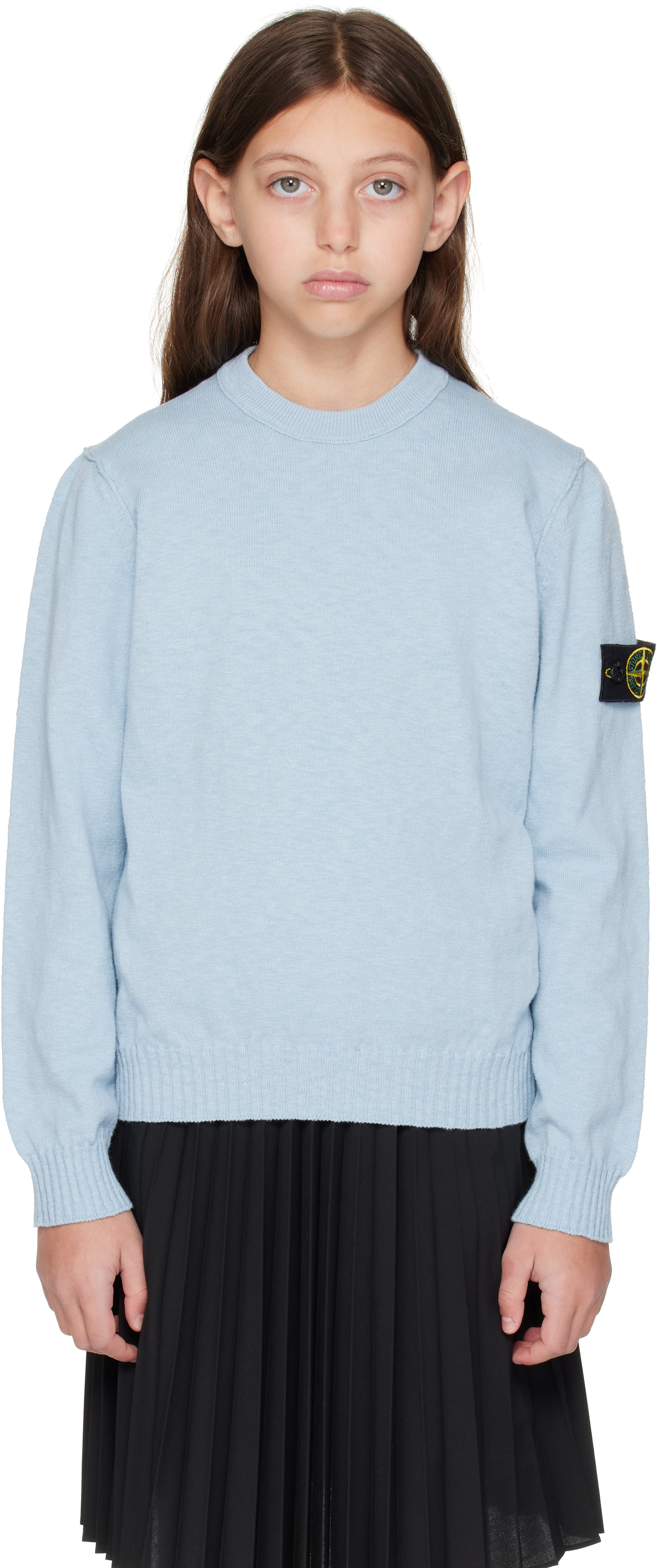 Stone Island Junior Kids Blue Crewneck Sweater