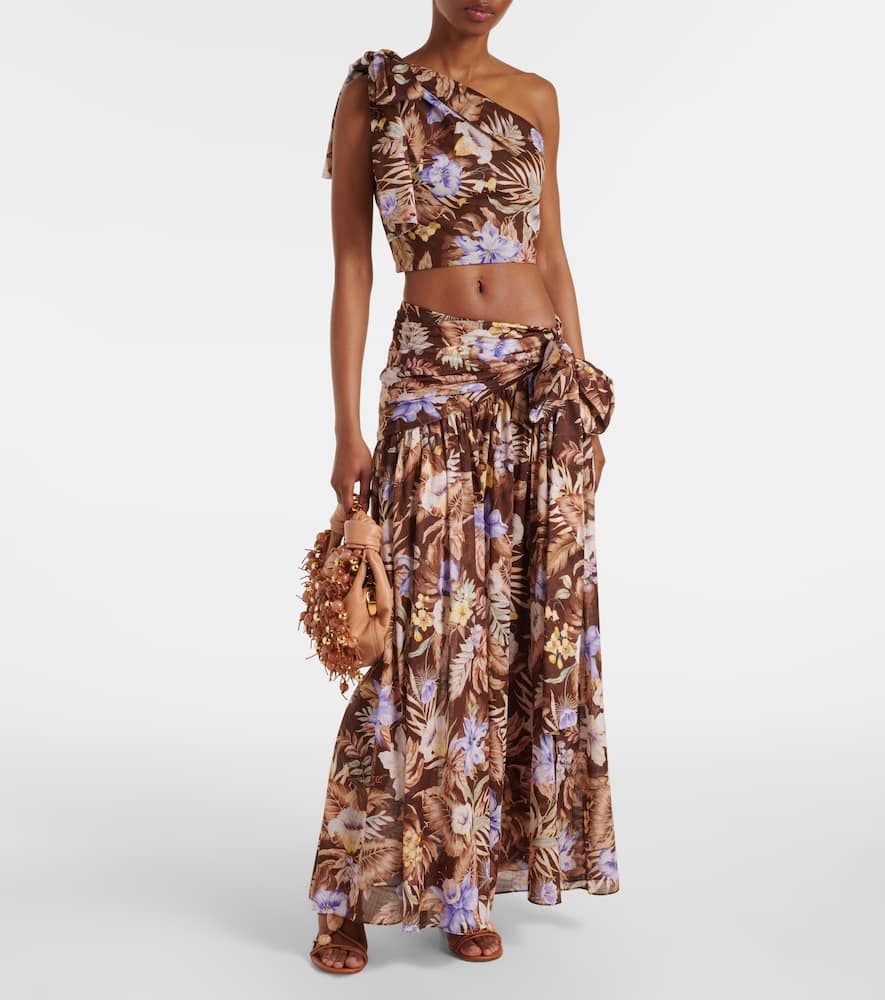 Coco floral one-shoulder cotton top