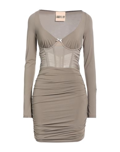 Woman Mini dress Taupe Size 4 Polyamide, Elastane