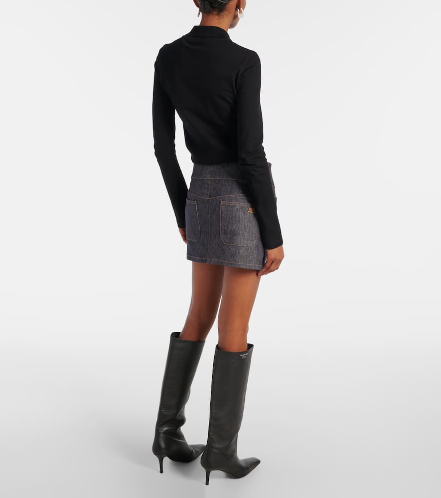 Courrèges Belted denim miniskirt