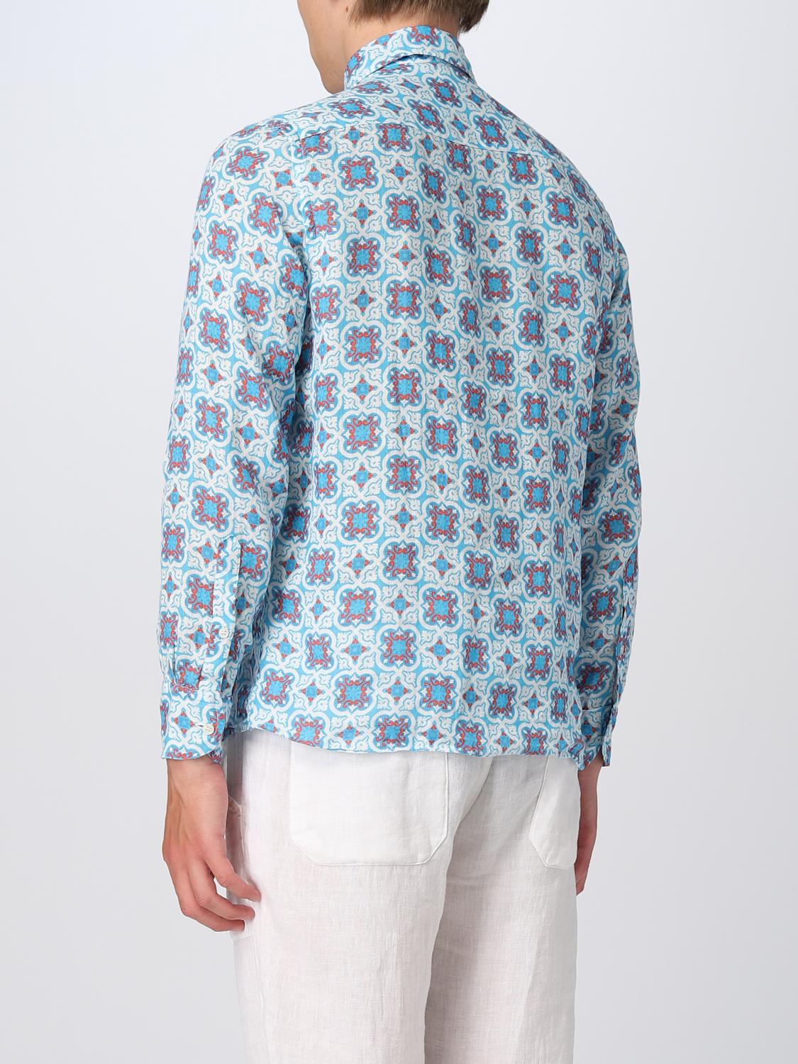 Shirt Men color Gnawed Blue