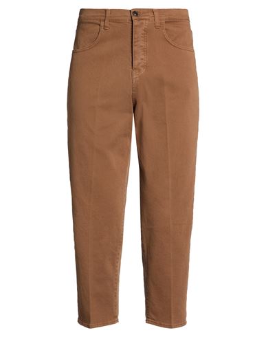 Man Pants Brown Size 34 Cotton, Elastane