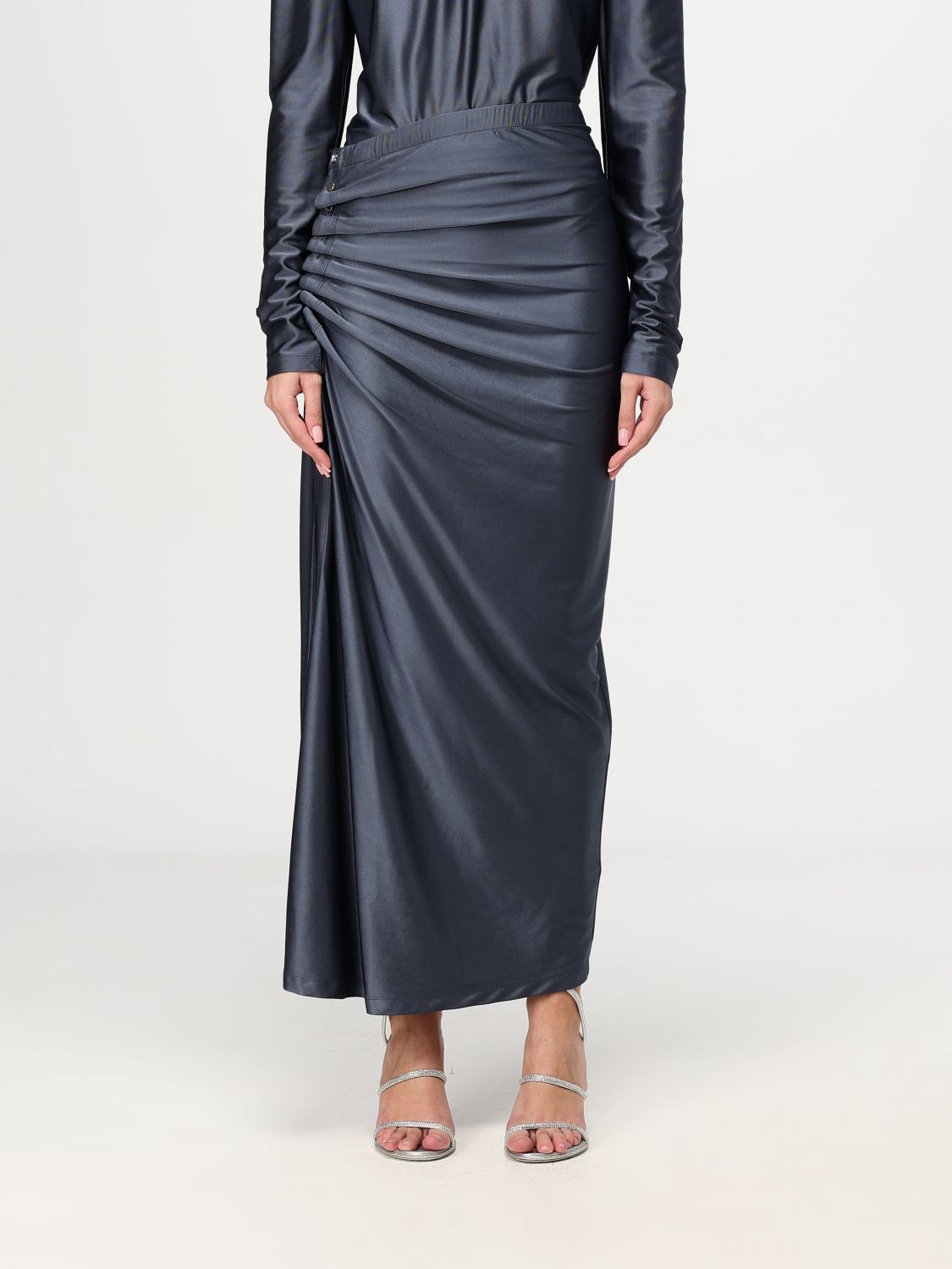 Draped-detail skirt - Green