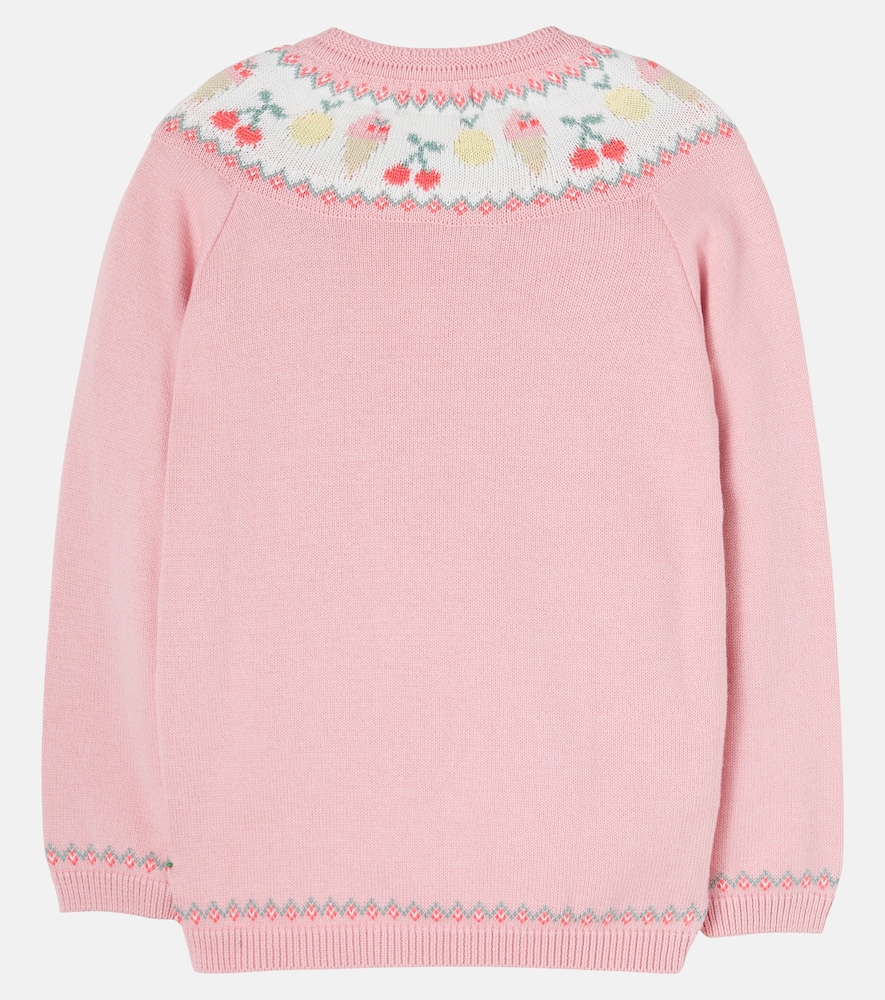 Helado intarsia cotton cardigan