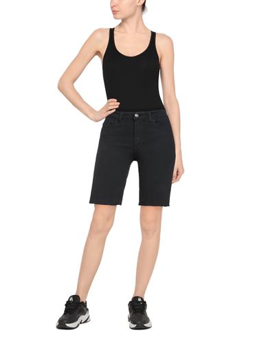 Jucca Woman Denim shorts Black Size 27 Cotton, Elastane