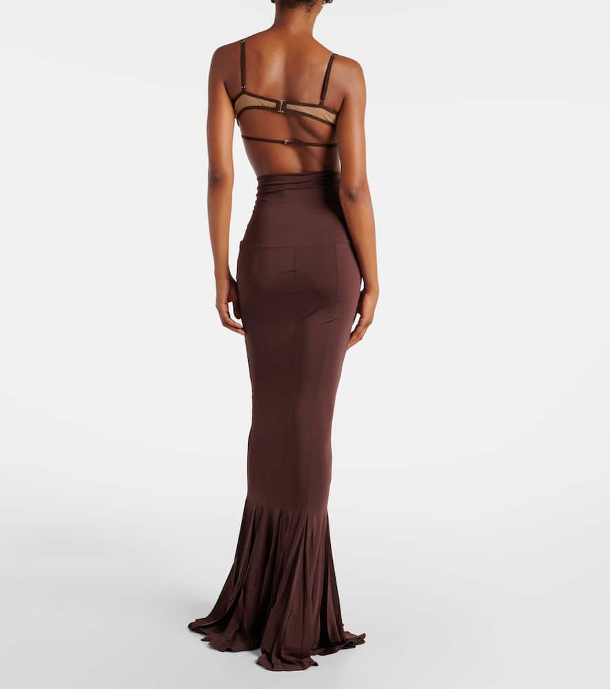Draped maxi skirt