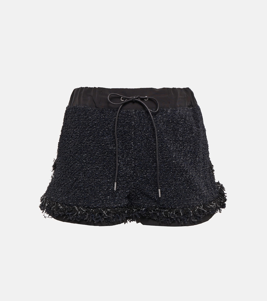 Drawstring tweed shorts