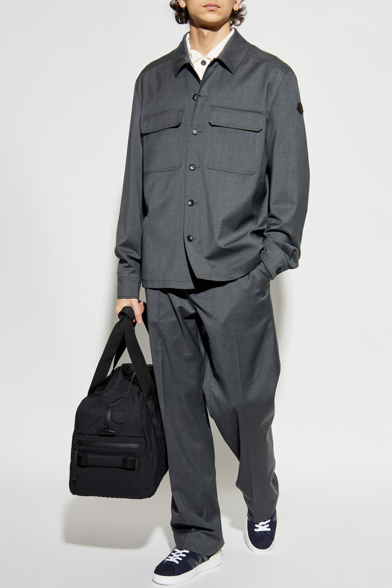 Moncler Wool Shirt, Men's, Grey