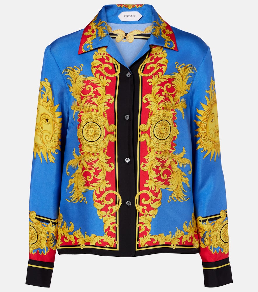Printed silk twill shirt