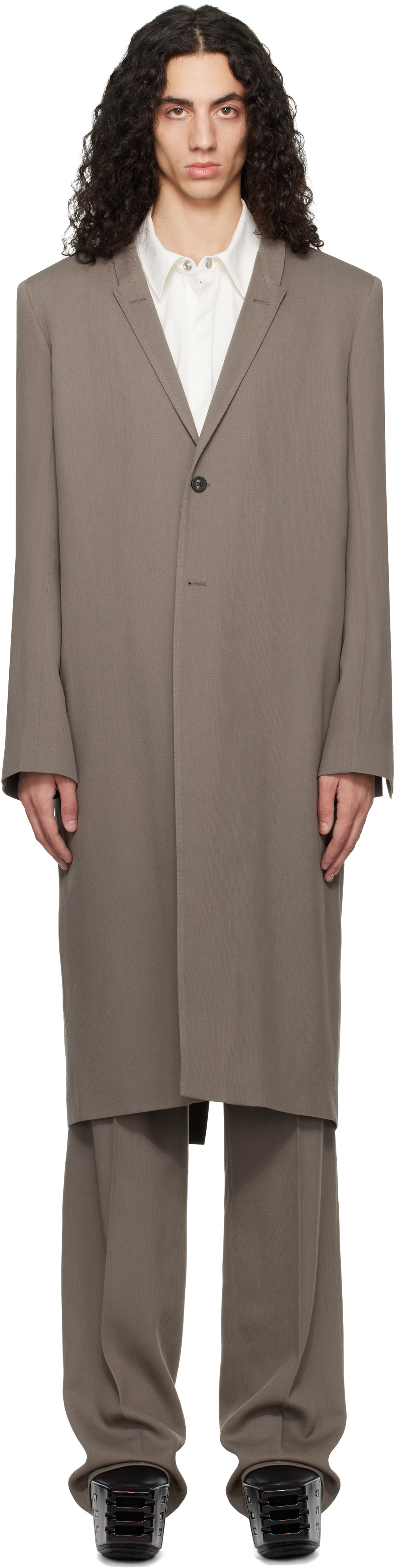 Gray Temple Twisted Wool Concordian Coat