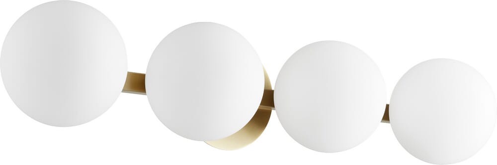 Quorum Transitional 4-Light 6" Bathroom Vanity Light in Aged Bra