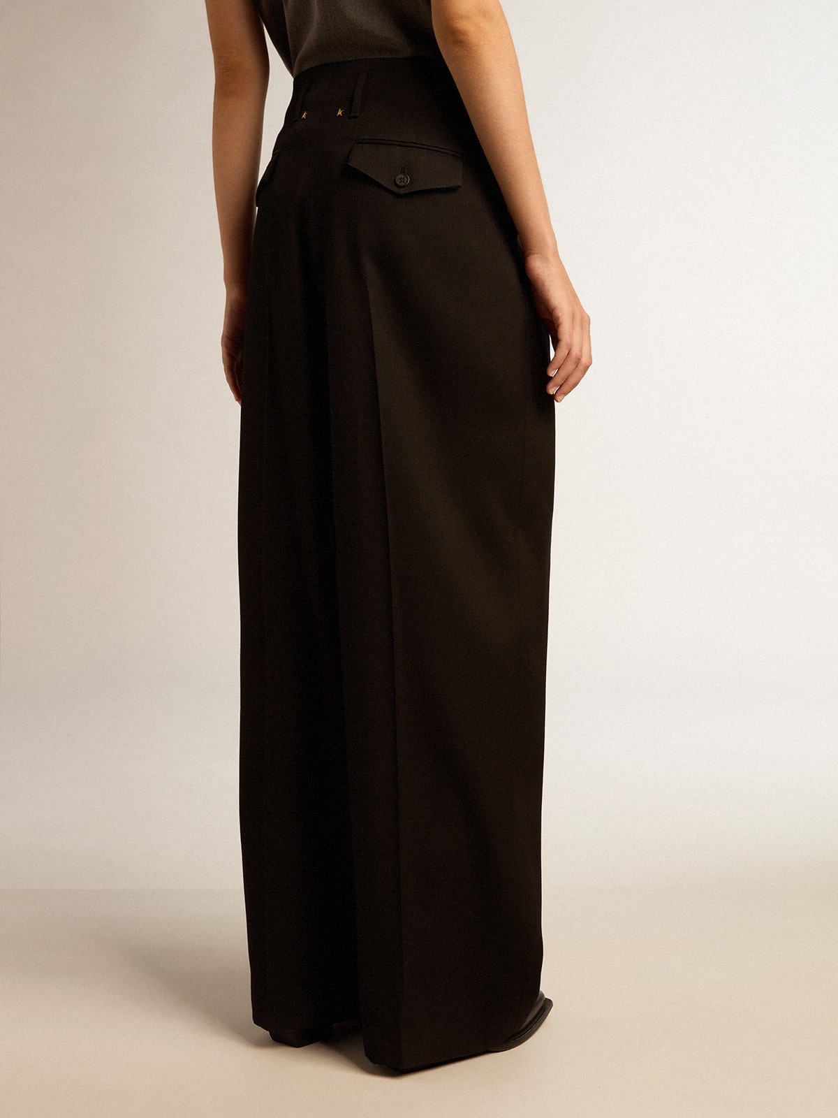Golden Goose - Women’s Black Wool Gabardine Pants, Woman
