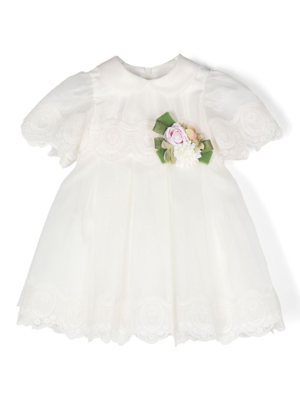 Lace-trim dress - White