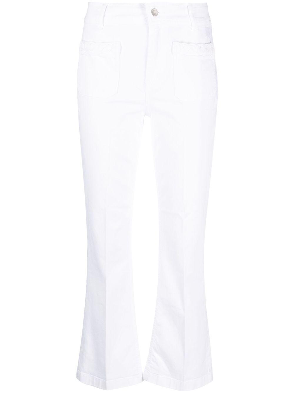 Flared cropped trousers - White