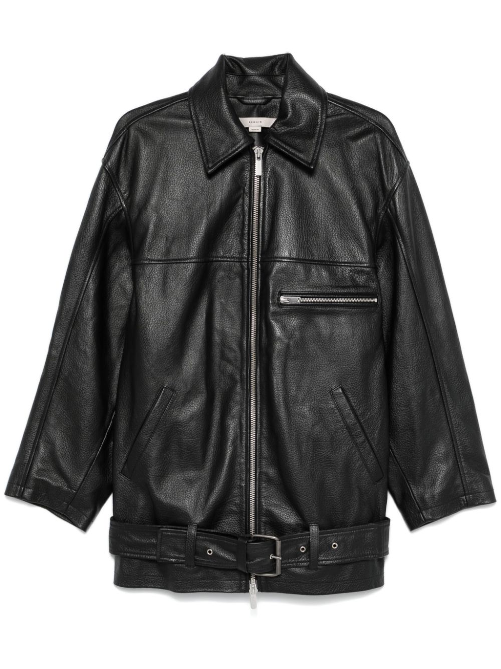 Leather biker jacket - Black