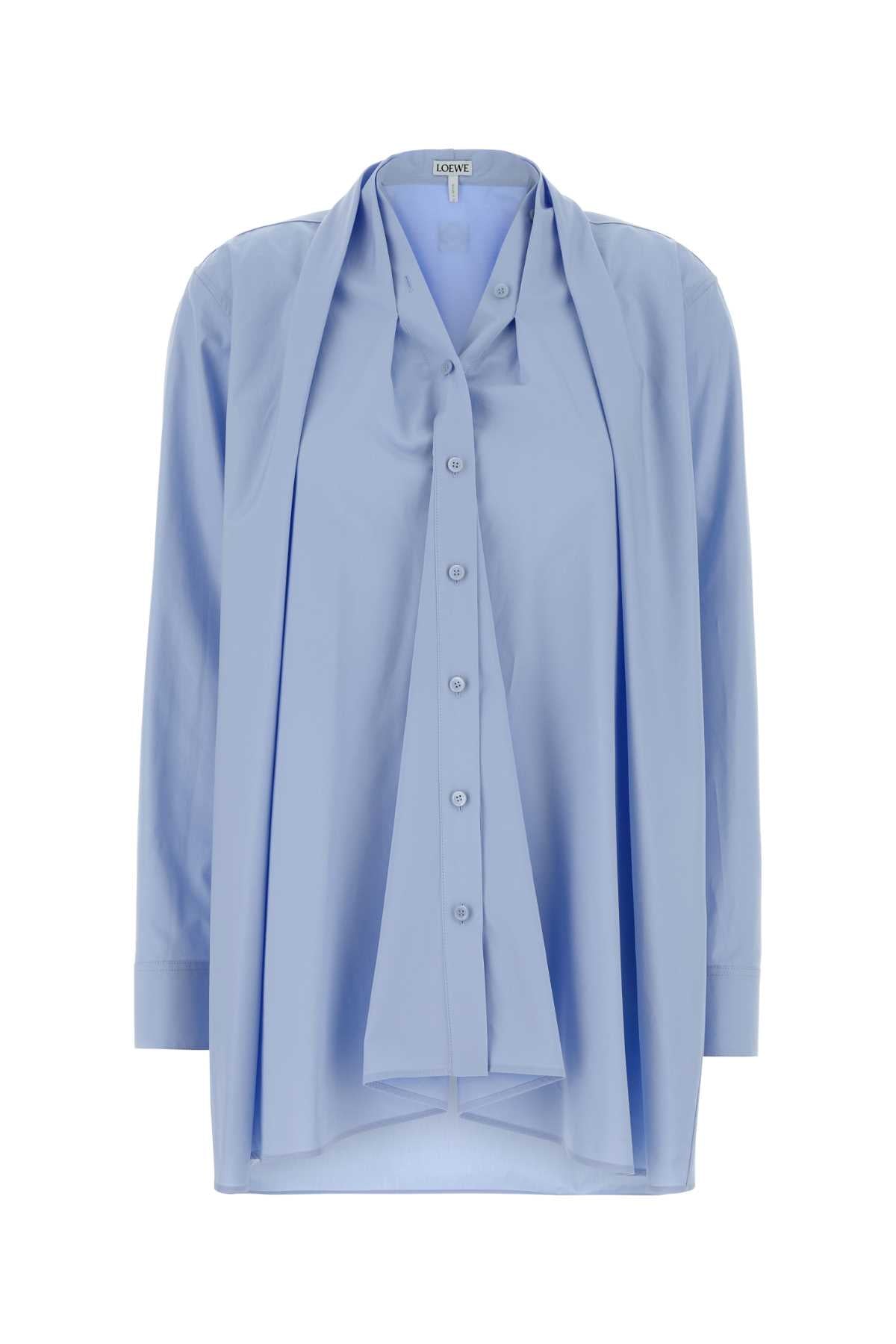 Cotton Poplin Shirt — Blue