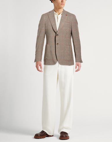 Man Blazer Sand Size 40 Wool, Cotton