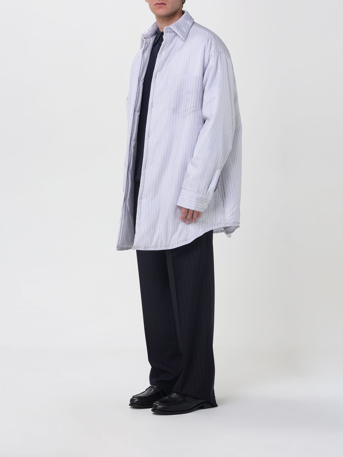 Overshirt Imbottita A Righe