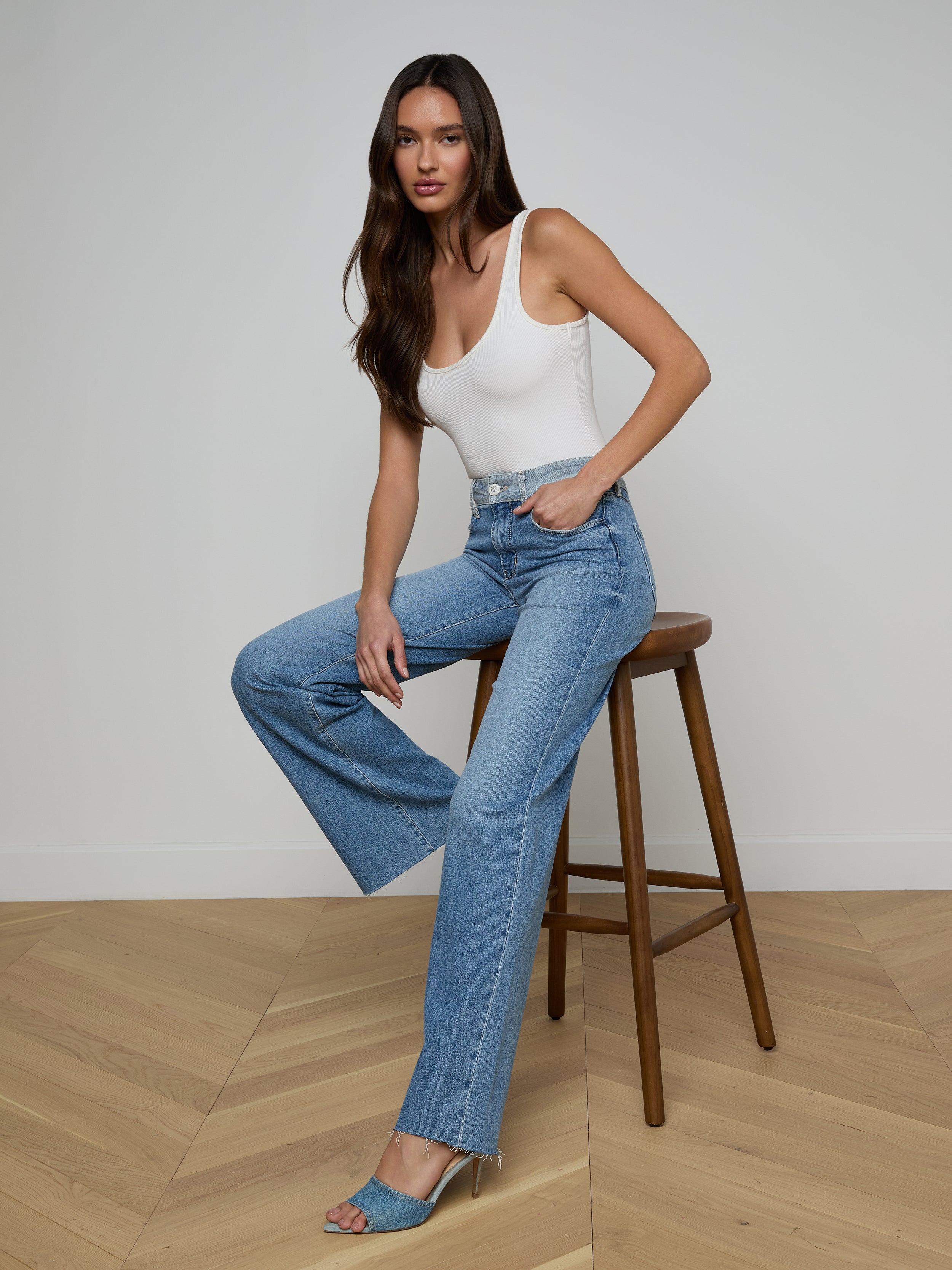 Louane Wide-Leg Flare Jean In Bexley