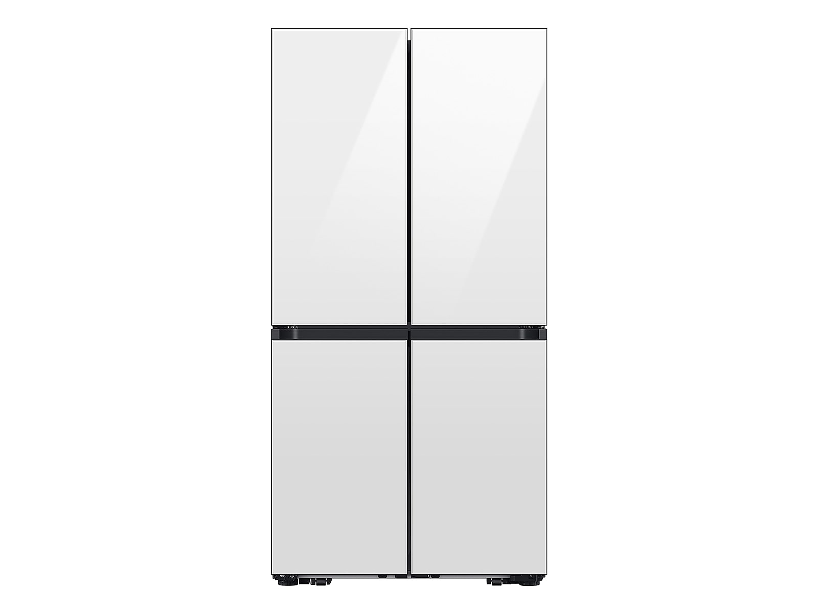 Bespoke Counter Depth 4-Door Flex™ Refrigerator (23 cu. ft.) with Beverage Center™ in White Glass - (with Customizable Door Panel Colors)