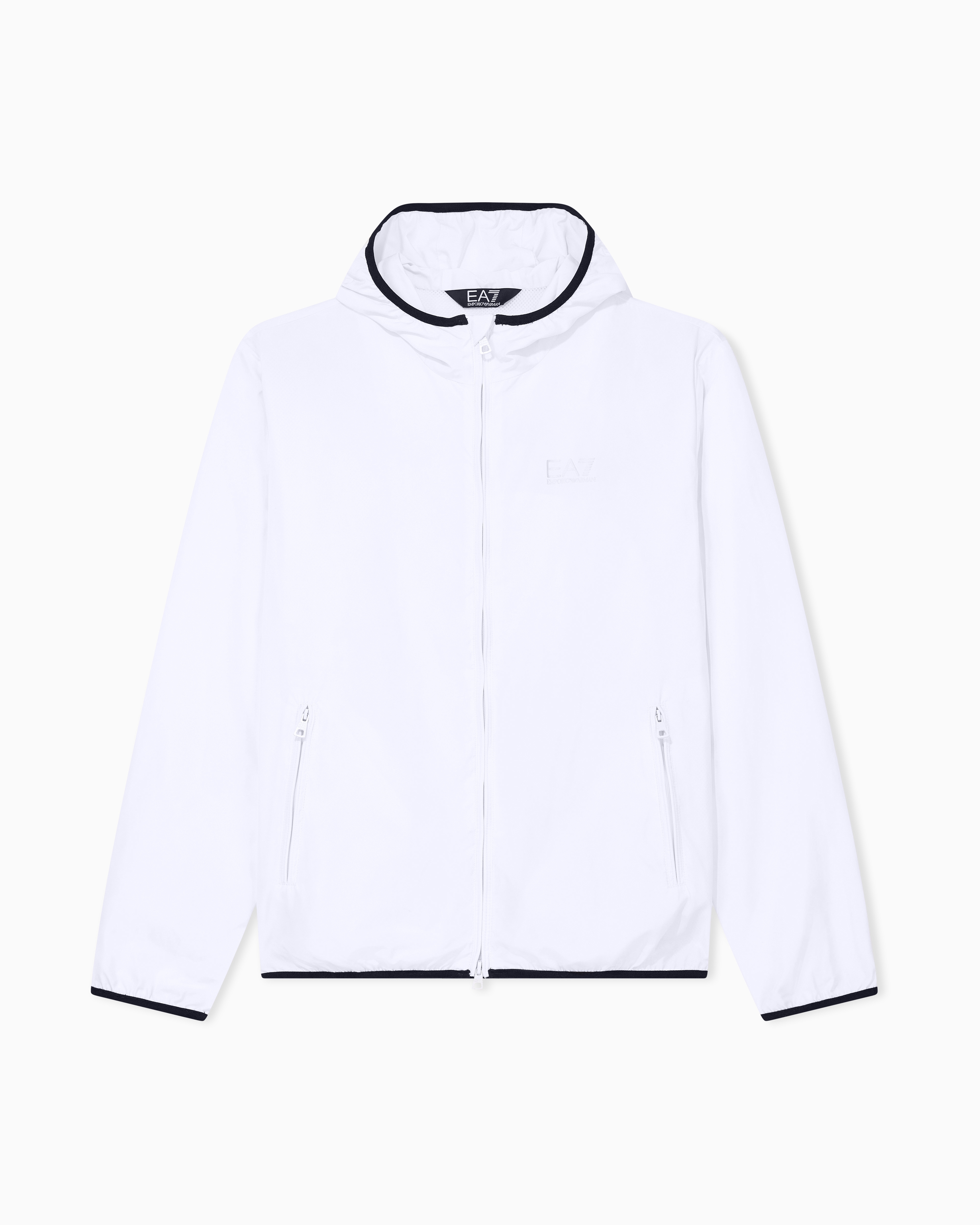 Technical hooded bomber with zip closure Core Identity