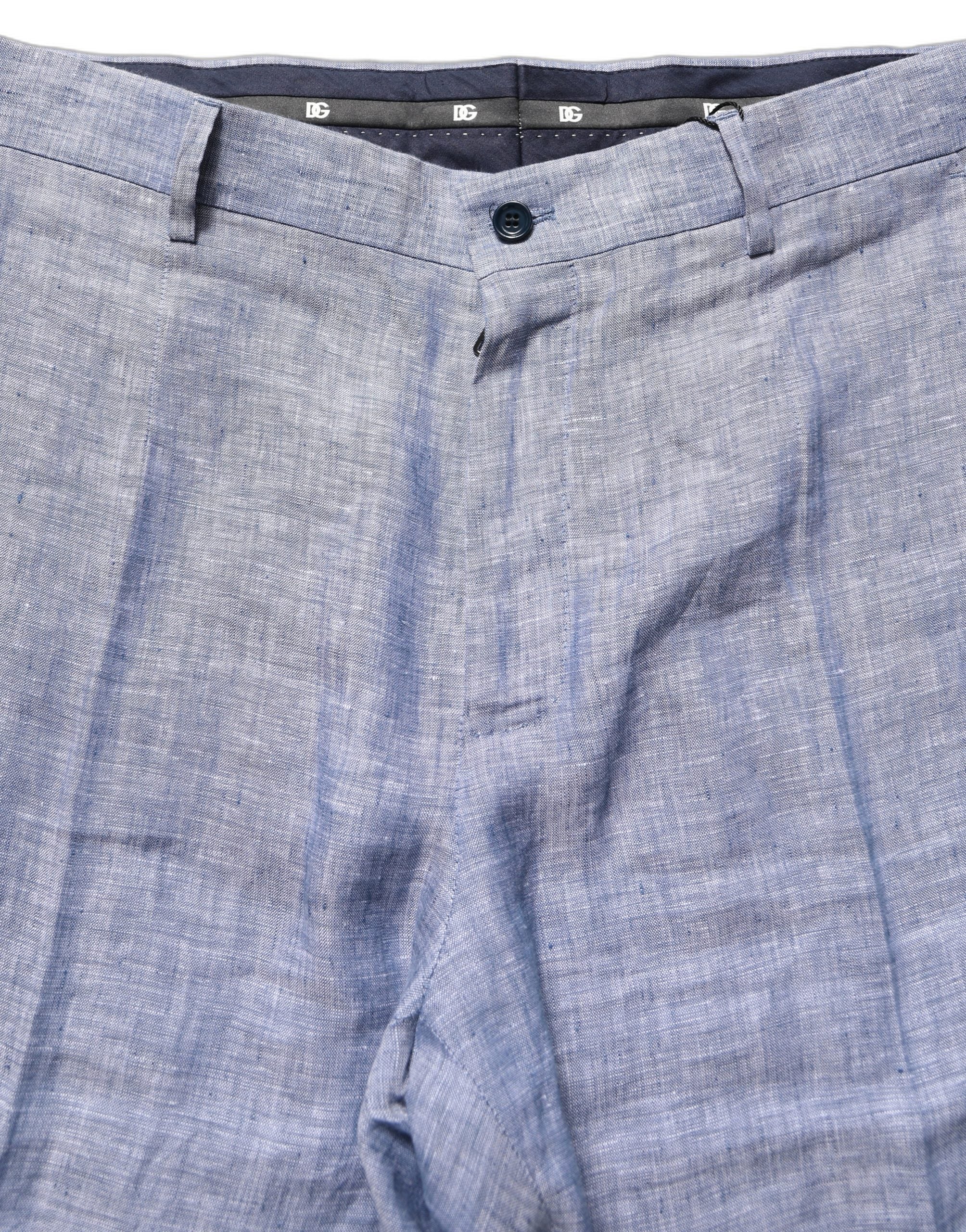 Linen Dress Trousers — Blue